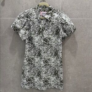Tommy Bahama Black and White Leaf Print Shirt